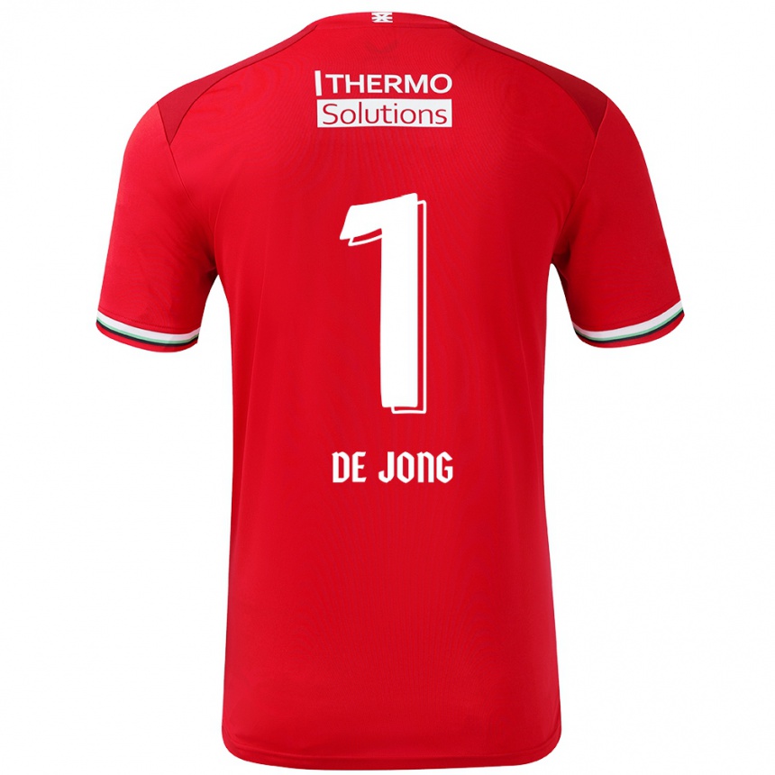 Niño Fútbol Camiseta Daniëlle De Jong #1 Rojo Blanco 1ª Equipación 2024/25 México