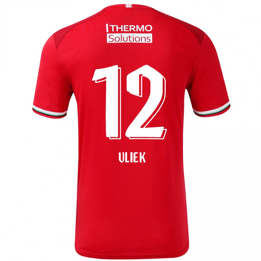 Niño Fútbol Camiseta Leonie Vliek #12 Rojo Blanco 1ª Equipación 2024/25 México