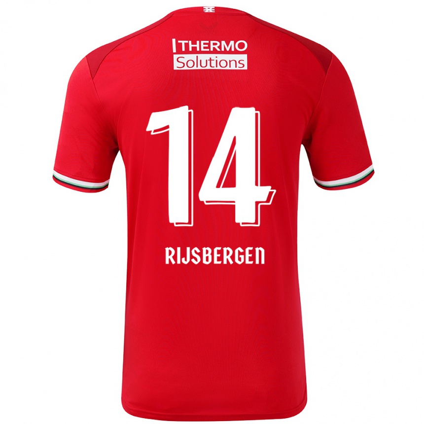 Niño Fútbol Camiseta Liz Rijsbergen #14 Rojo Blanco 1ª Equipación 2024/25 México