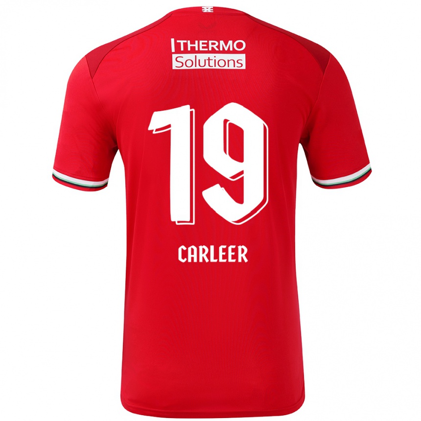 Niño Fútbol Camiseta Lieske Carleer #19 Rojo Blanco 1ª Equipación 2024/25 México