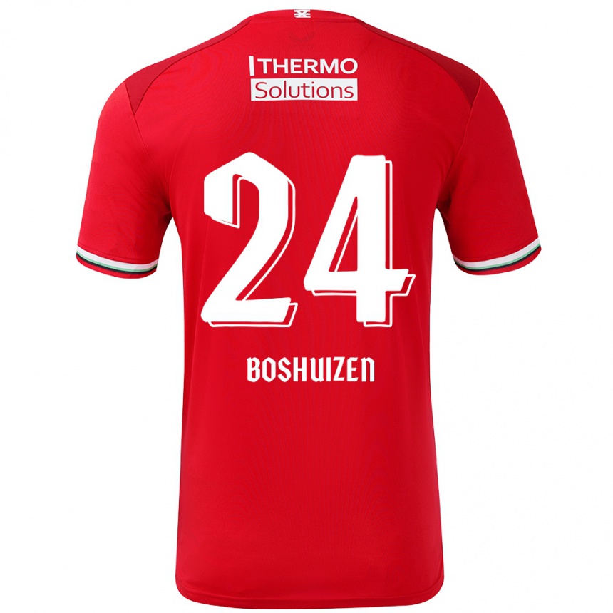 Niño Fútbol Camiseta Annouk Boshuizen #24 Rojo Blanco 1ª Equipación 2024/25 México