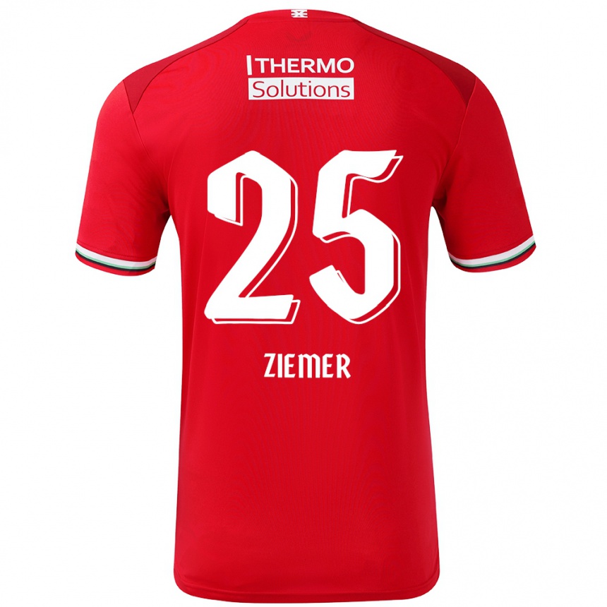 Niño Fútbol Camiseta Taylor Ziemer #25 Rojo Blanco 1ª Equipación 2024/25 México