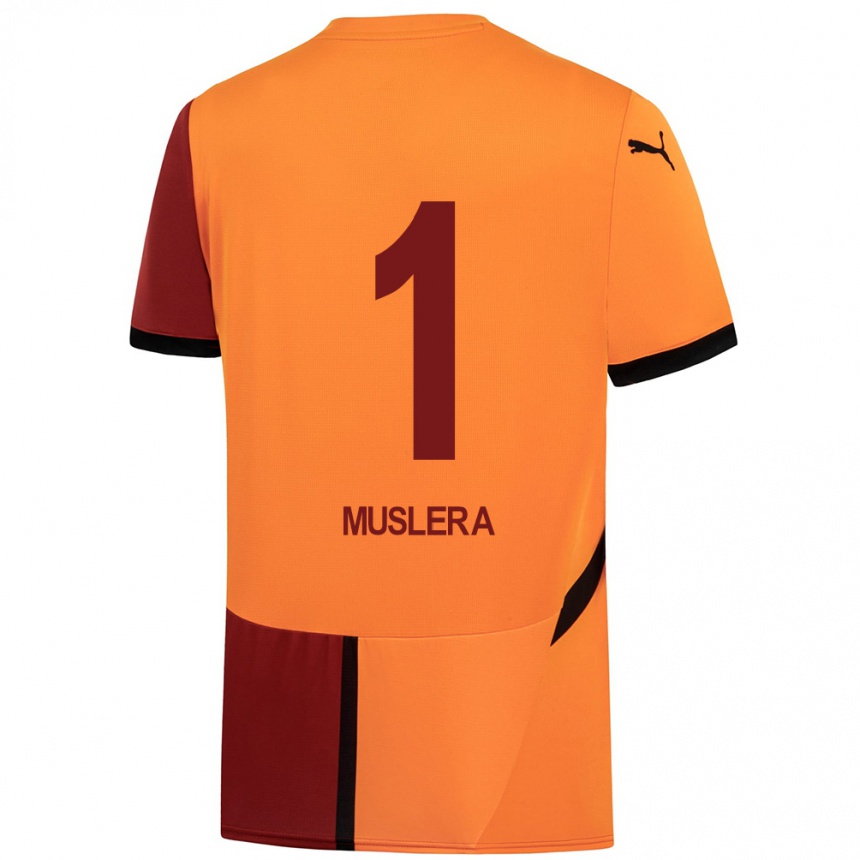 Niño Fútbol Camiseta Fernando Muslera #1 Amarillo Rojo 1ª Equipación 2024/25 México