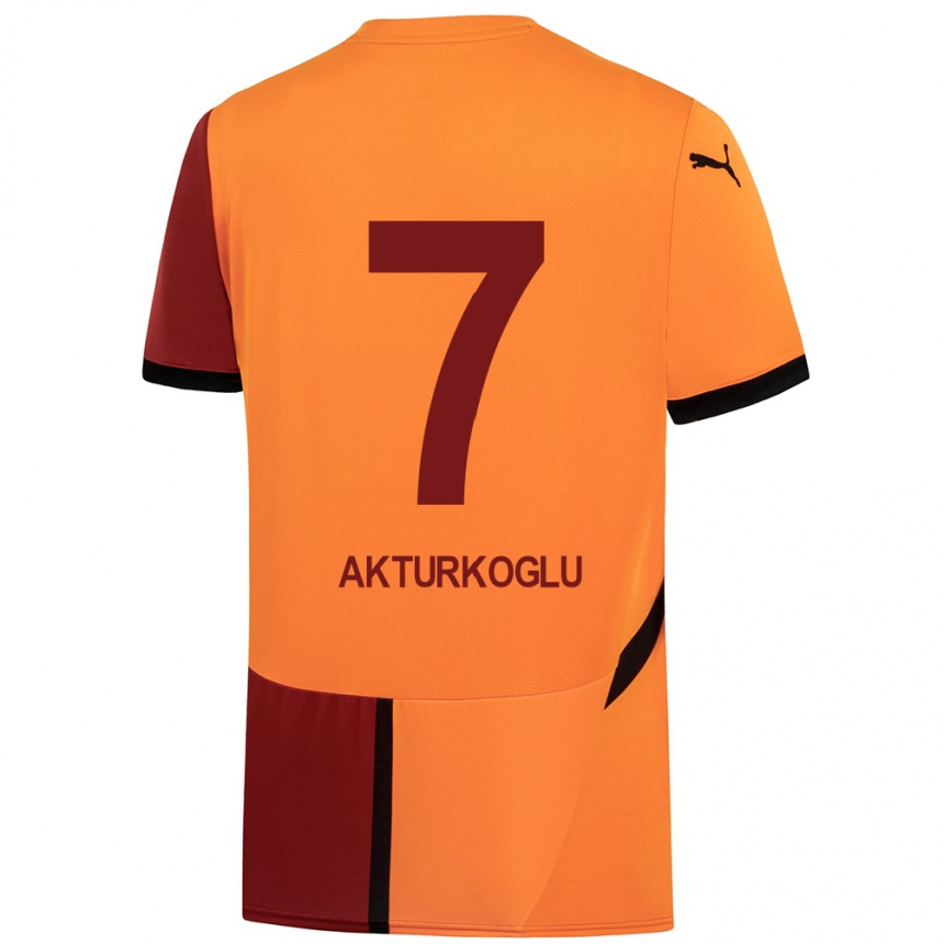 Niño Fútbol Camiseta Kerem Aktürkoğlu #7 Amarillo Rojo 1ª Equipación 2024/25 México