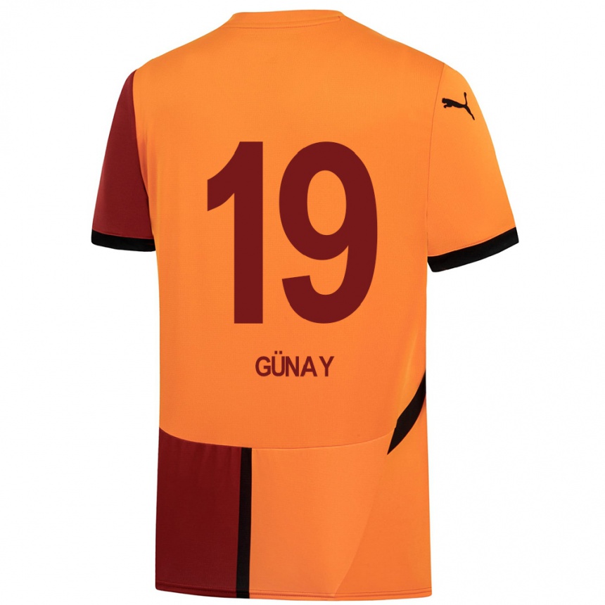 Niño Fútbol Camiseta Günay Güvenç #19 Amarillo Rojo 1ª Equipación 2024/25 México