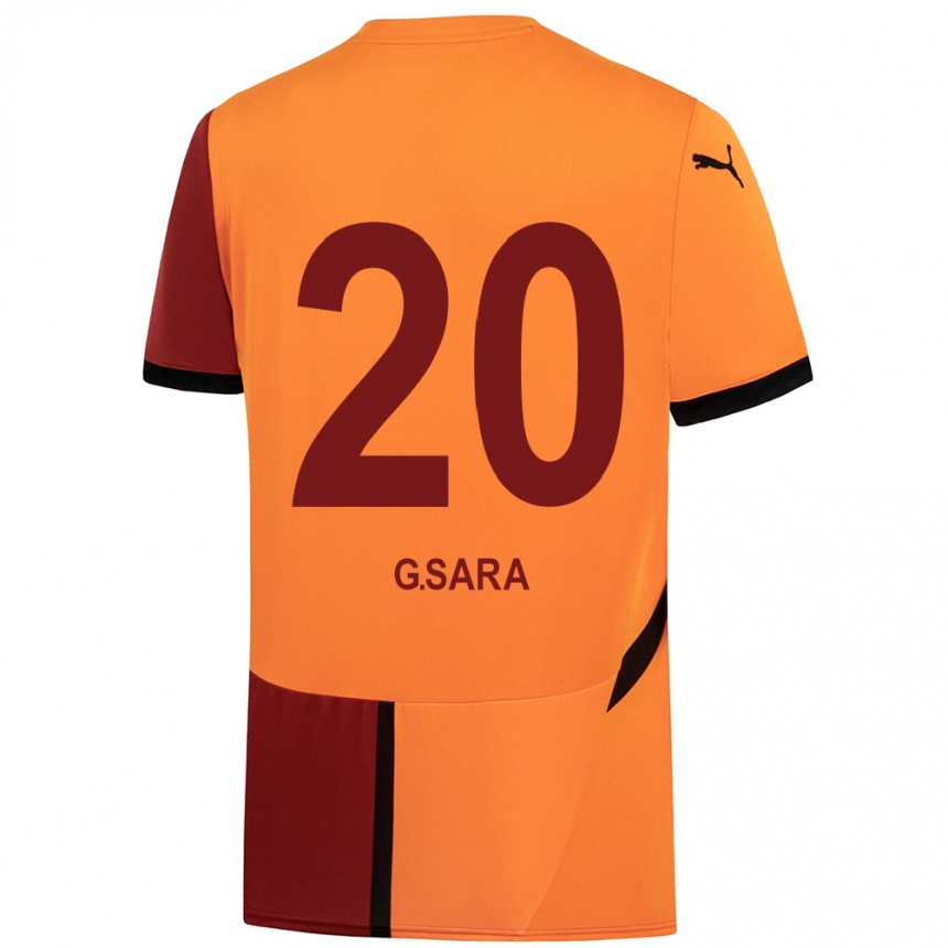 Niño Fútbol Camiseta Gabriel Sara #20 Amarillo Rojo 1ª Equipación 2024/25 México