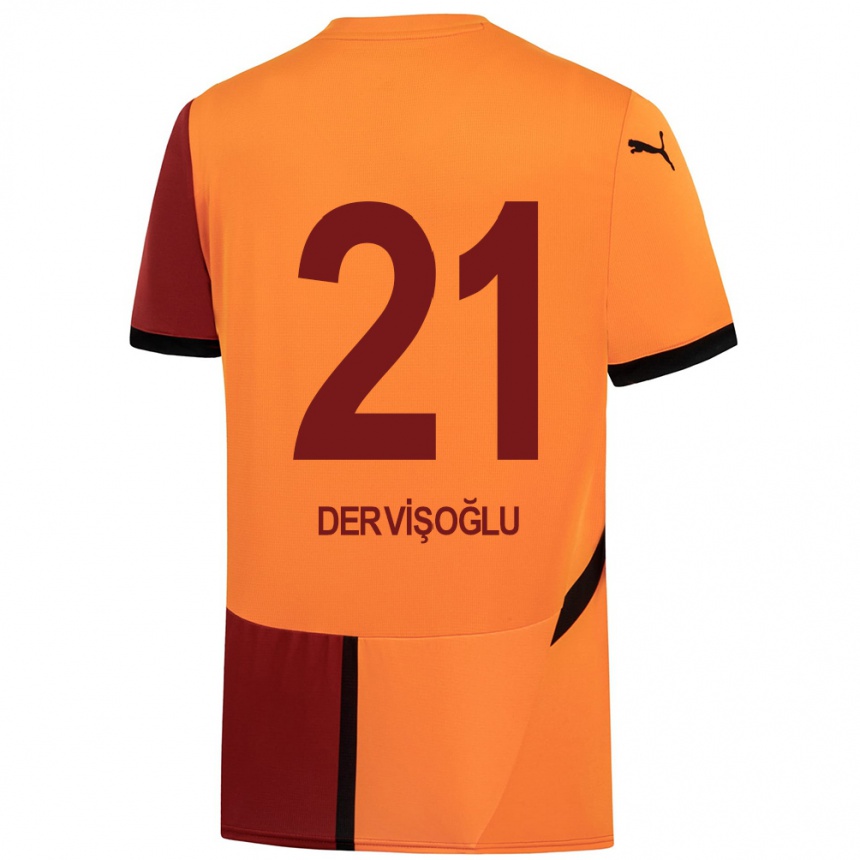 Niño Fútbol Camiseta Halil Dervişoğlu #21 Amarillo Rojo 1ª Equipación 2024/25 México