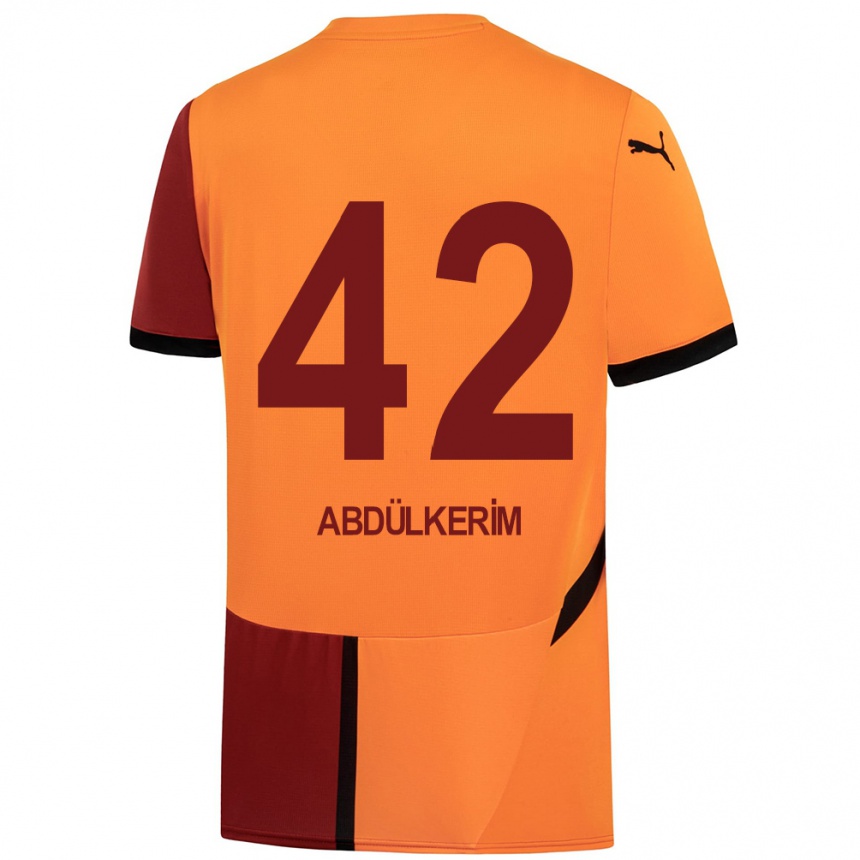 Niño Fútbol Camiseta Abdülkerim Bardakcı #42 Amarillo Rojo 1ª Equipación 2024/25 México