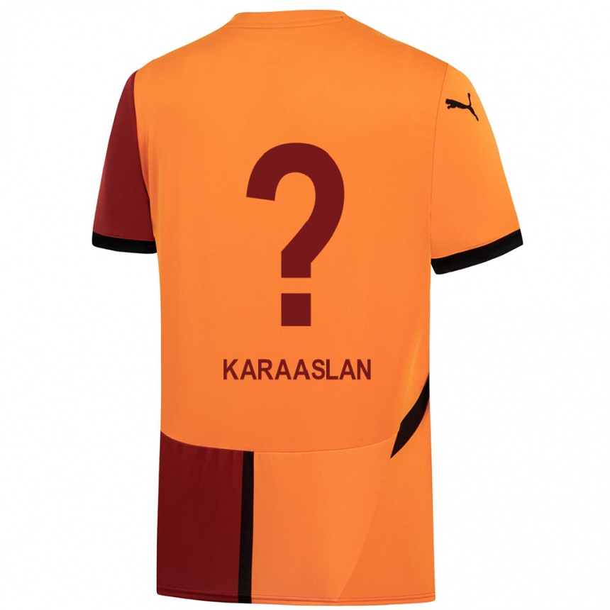 Niño Fútbol Camiseta Ahmet Kerem Karaaslan #0 Amarillo Rojo 1ª Equipación 2024/25 México