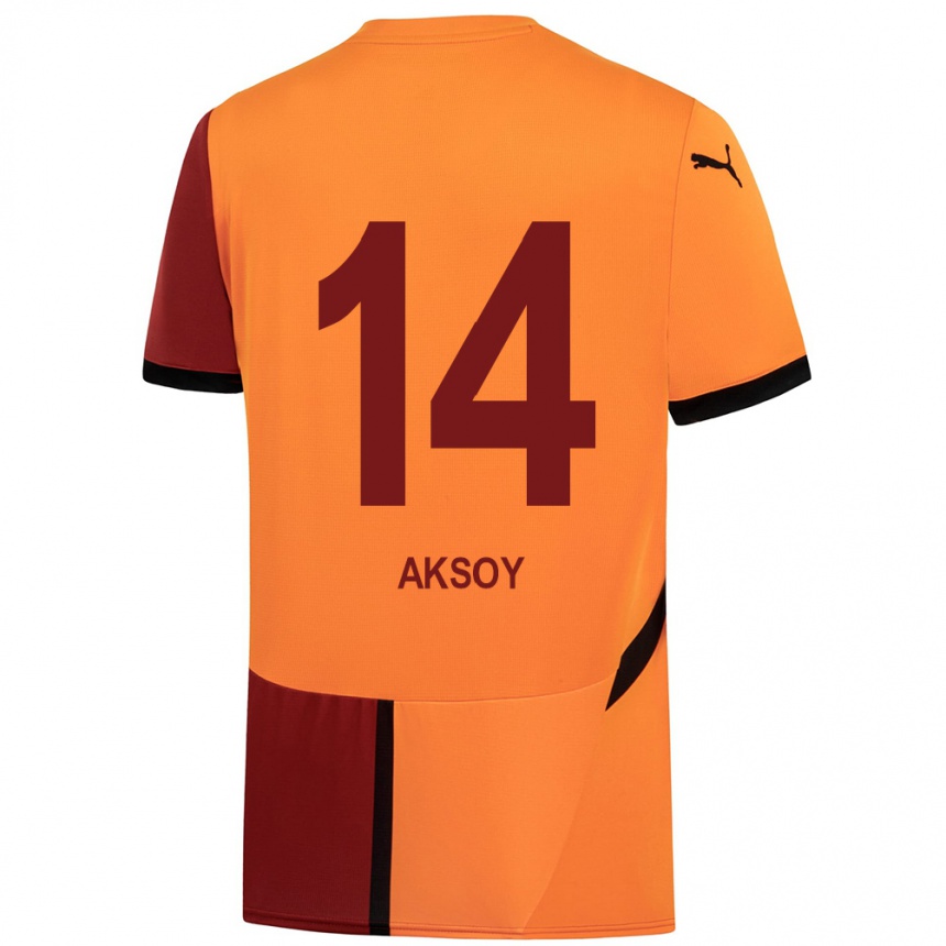 Niño Fútbol Camiseta Berkan Aksoy #14 Amarillo Rojo 1ª Equipación 2024/25 México