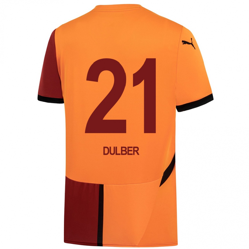 Niño Fútbol Camiseta Didem Dülber #21 Amarillo Rojo 1ª Equipación 2024/25 México