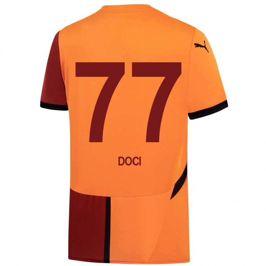 Niño Fútbol Camiseta Megi Doci #77 Amarillo Rojo 1ª Equipación 2024/25 México