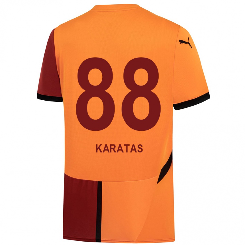 Niño Fútbol Camiseta Kazımcan Karataş #88 Amarillo Rojo 1ª Equipación 2024/25 México