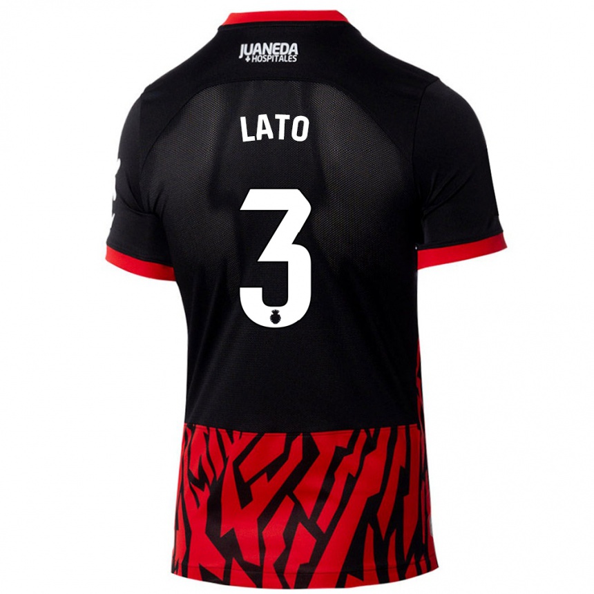 Niño Fútbol Camiseta Toni Lato #3 Negro Rojo 1ª Equipación 2024/25 México