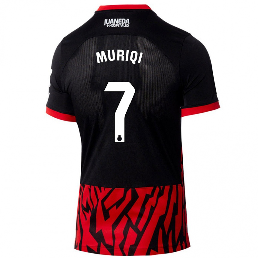 Niño Fútbol Camiseta Vedat Muriqi #7 Negro Rojo 1ª Equipación 2024/25 México