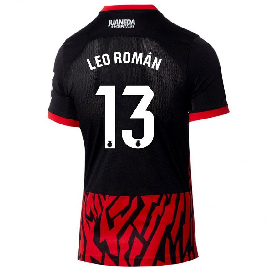 Niño Fútbol Camiseta Leo Román #13 Negro Rojo 1ª Equipación 2024/25 México