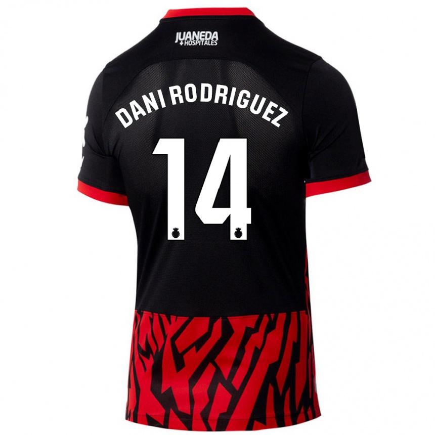 Niño Fútbol Camiseta Dani Rodríguez #14 Negro Rojo 1ª Equipación 2024/25 México