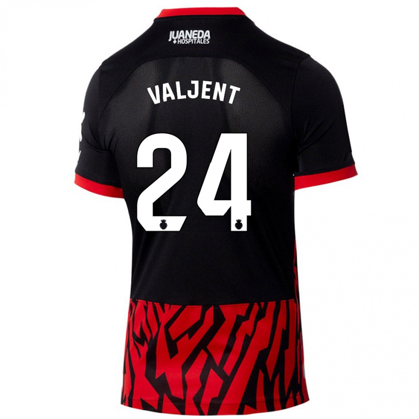 Niño Fútbol Camiseta Martin Valjent #24 Negro Rojo 1ª Equipación 2024/25 México