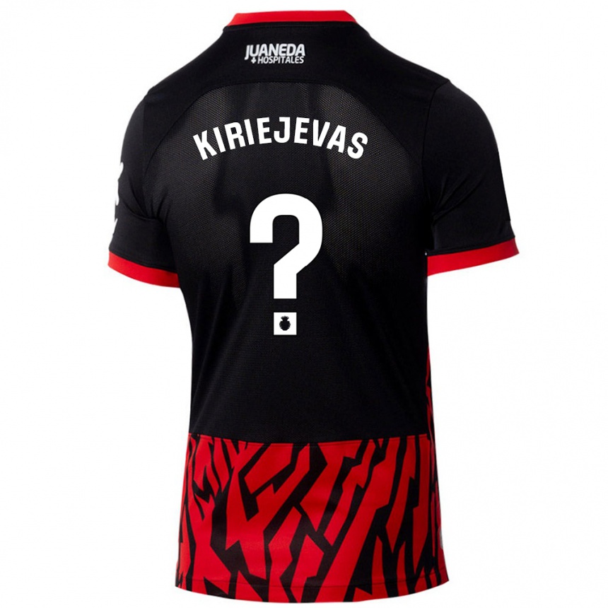 Niño Fútbol Camiseta Rimvydas Kiriejevas #0 Negro Rojo 1ª Equipación 2024/25 México