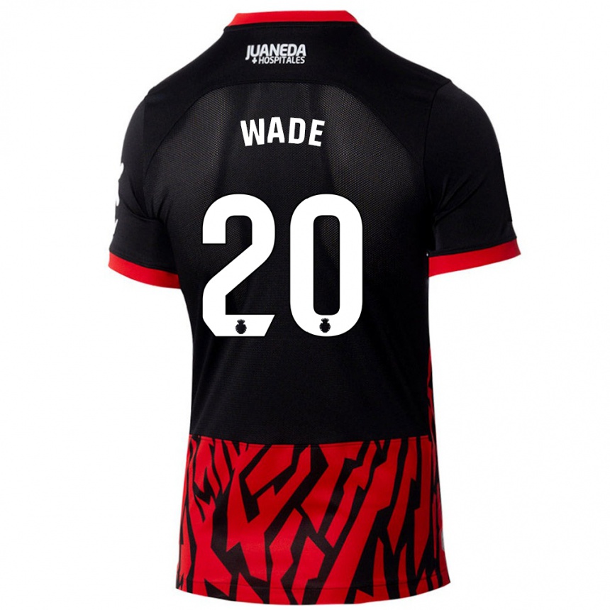 Niño Fútbol Camiseta Sebas Wade #20 Negro Rojo 1ª Equipación 2024/25 México