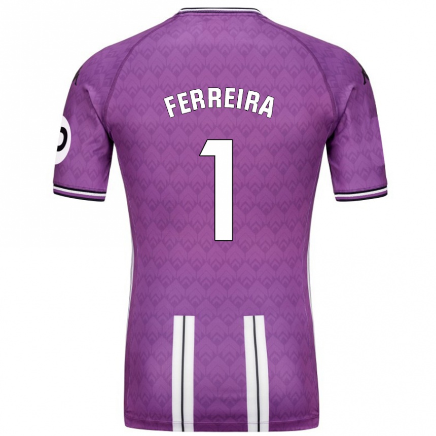 Niño Fútbol Camiseta André Ferreira #1 Púrpura Blanco 1ª Equipación 2024/25 México