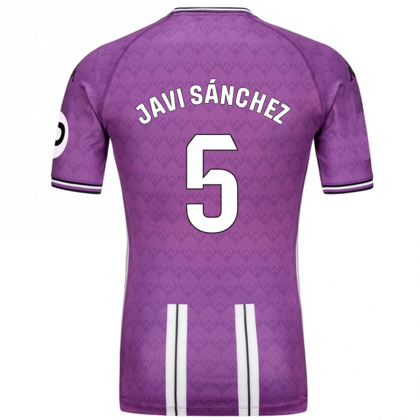 Niño Fútbol Camiseta Javi Sánchez #5 Púrpura Blanco 1ª Equipación 2024/25 México