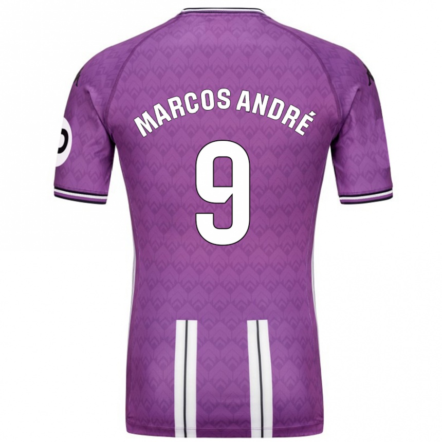 Niño Fútbol Camiseta Marcos André #9 Púrpura Blanco 1ª Equipación 2024/25 México