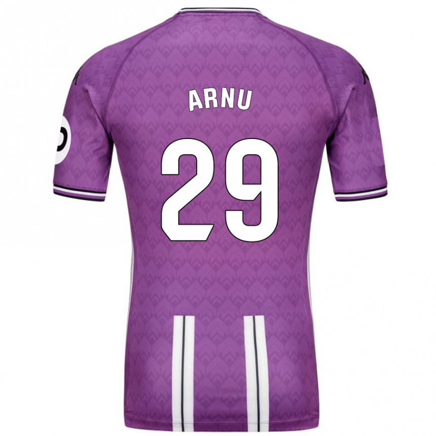 Niño Fútbol Camiseta Adrián Arnu #29 Púrpura Blanco 1ª Equipación 2024/25 México