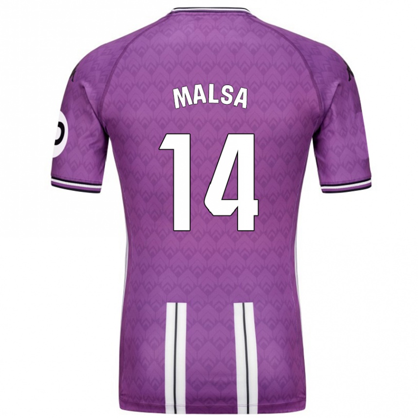 Niño Fútbol Camiseta Mickaël Malsa #14 Púrpura Blanco 1ª Equipación 2024/25 México