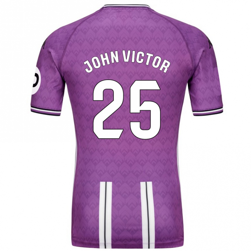 Niño Fútbol Camiseta John Victor #25 Púrpura Blanco 1ª Equipación 2024/25 México