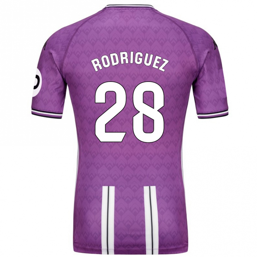 Niño Fútbol Camiseta Yago Rodríguez #28 Púrpura Blanco 1ª Equipación 2024/25 México