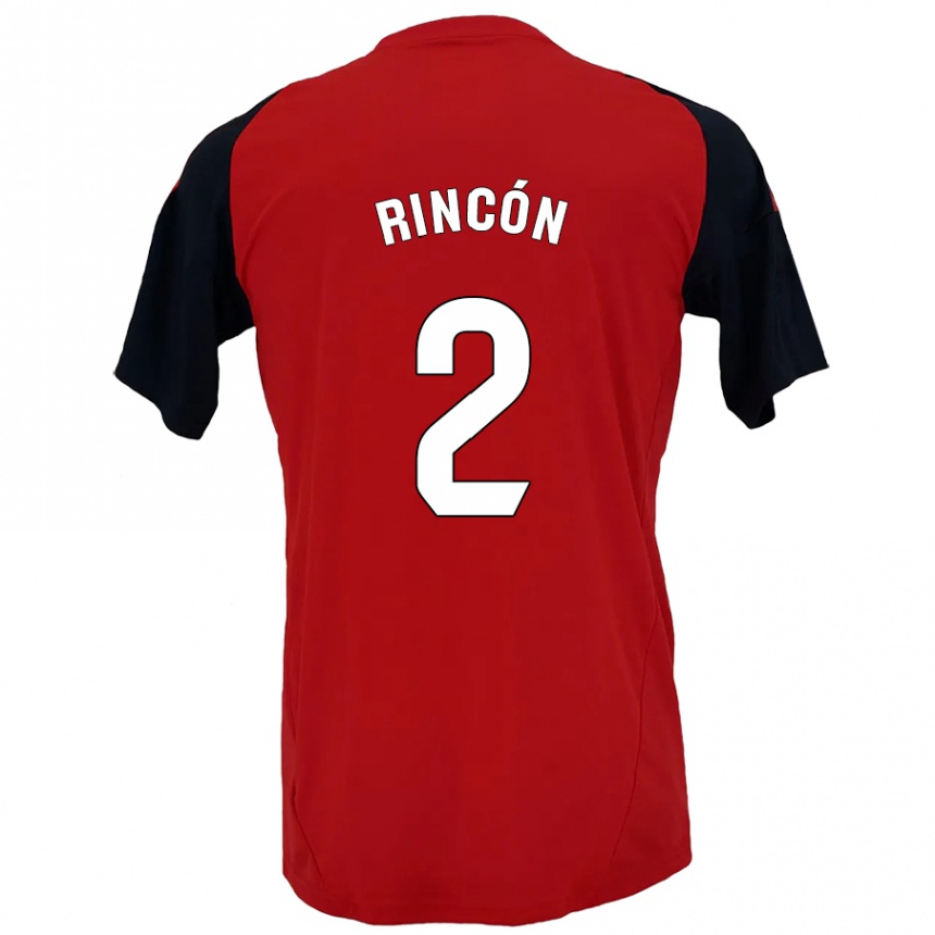 Niño Fútbol Camiseta Hugo Rincón #2 Rojo Negro 1ª Equipación 2024/25 México