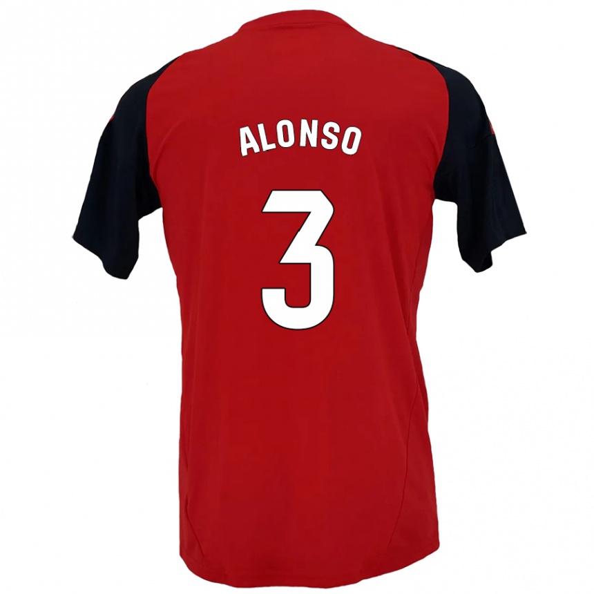 Niño Fútbol Camiseta Julio Alonso #3 Rojo Negro 1ª Equipación 2024/25 México