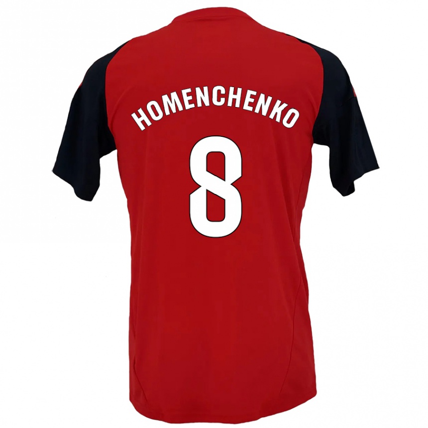 Niño Fútbol Camiseta Santiago Homenchenko #8 Rojo Negro 1ª Equipación 2024/25 México