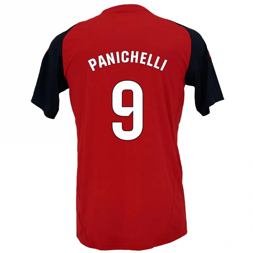 Niño Fútbol Camiseta Joaquín Panichelli #9 Rojo Negro 1ª Equipación 2024/25 México