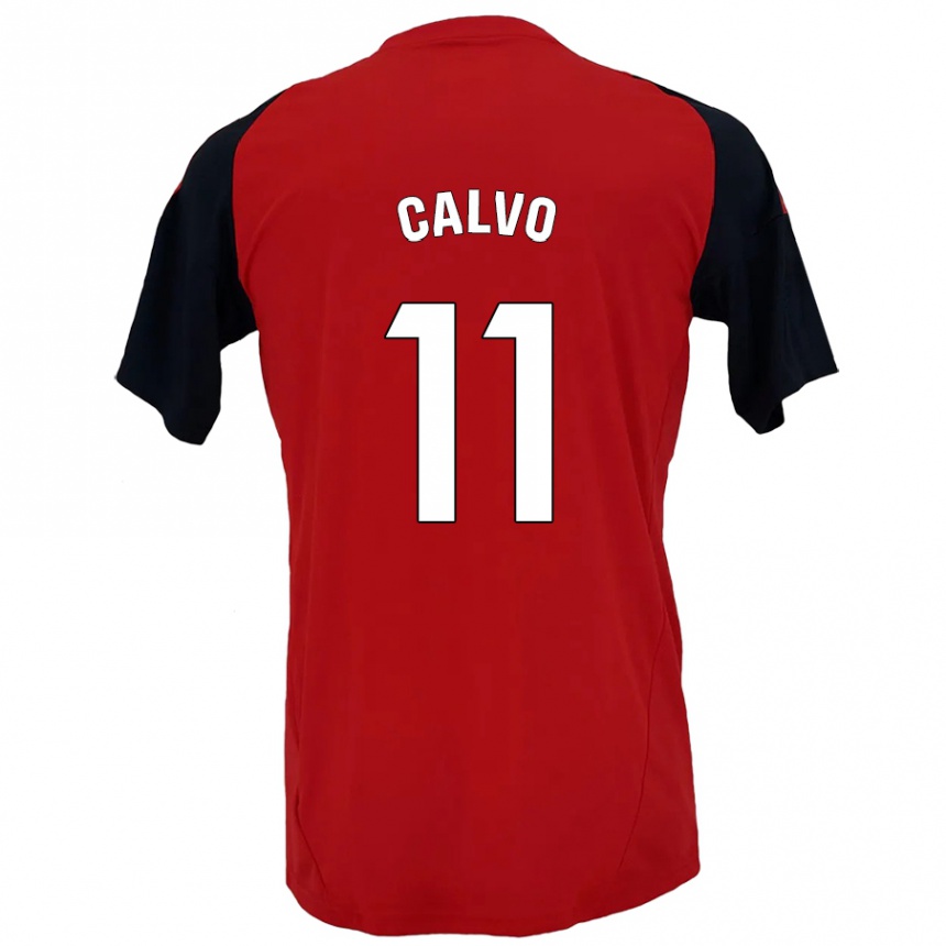 Niño Fútbol Camiseta Álex Calvo #11 Rojo Negro 1ª Equipación 2024/25 México