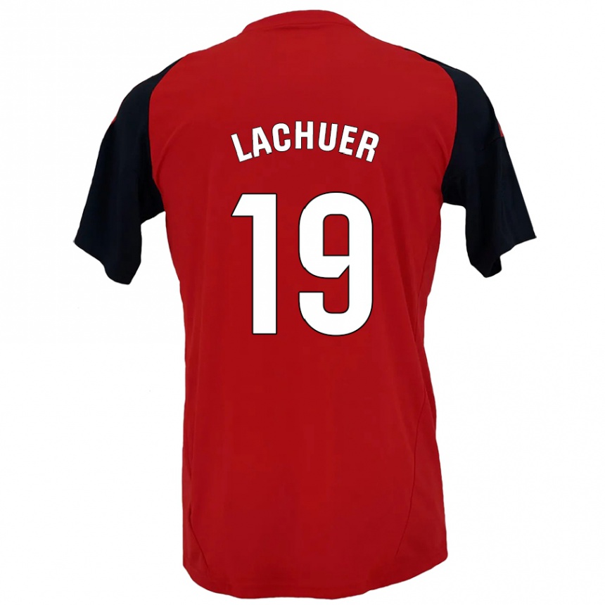 Niño Fútbol Camiseta Mathis Lachuer #19 Rojo Negro 1ª Equipación 2024/25 México