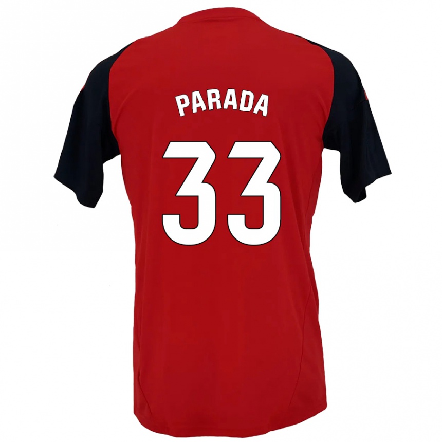 Niño Fútbol Camiseta Victor Parada #33 Rojo Negro 1ª Equipación 2024/25 México