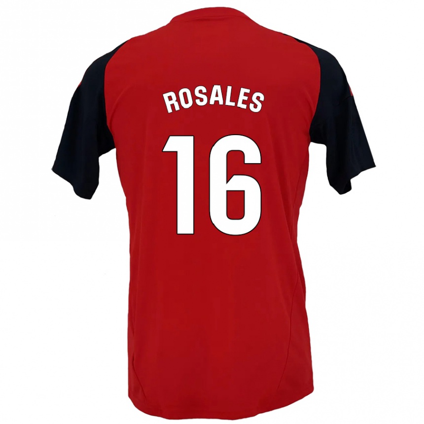 Niño Fútbol Camiseta Diego Rosales #16 Rojo Negro 1ª Equipación 2024/25 México