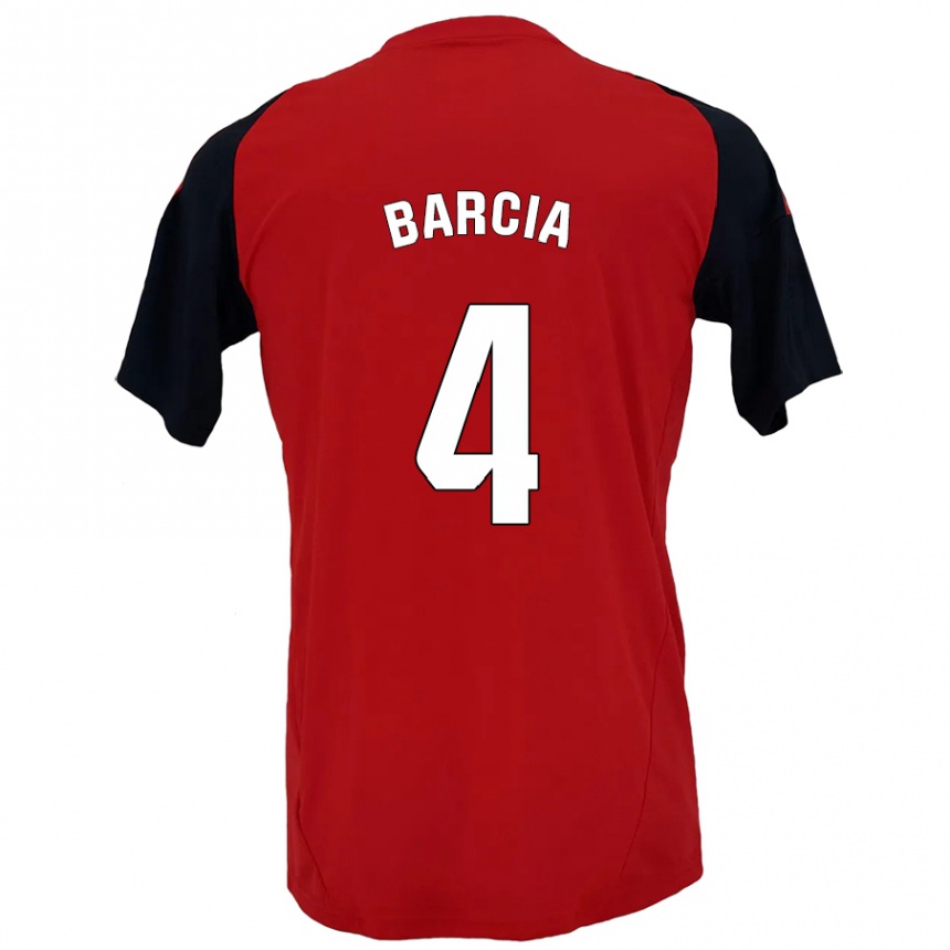 Niño Fútbol Camiseta Sergio Barcia #4 Rojo Negro 1ª Equipación 2024/25 México