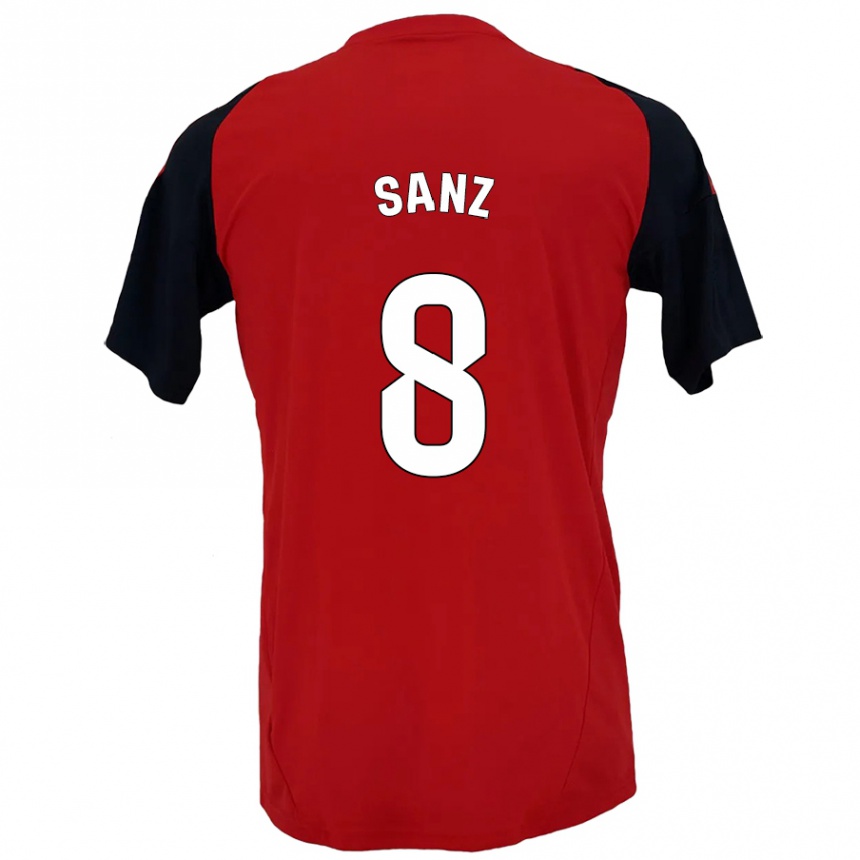 Niño Fútbol Camiseta Álvaro Sanz #8 Rojo Negro 1ª Equipación 2024/25 México