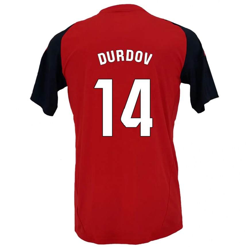 Niño Fútbol Camiseta Ivan Durdov #14 Rojo Negro 1ª Equipación 2024/25 México