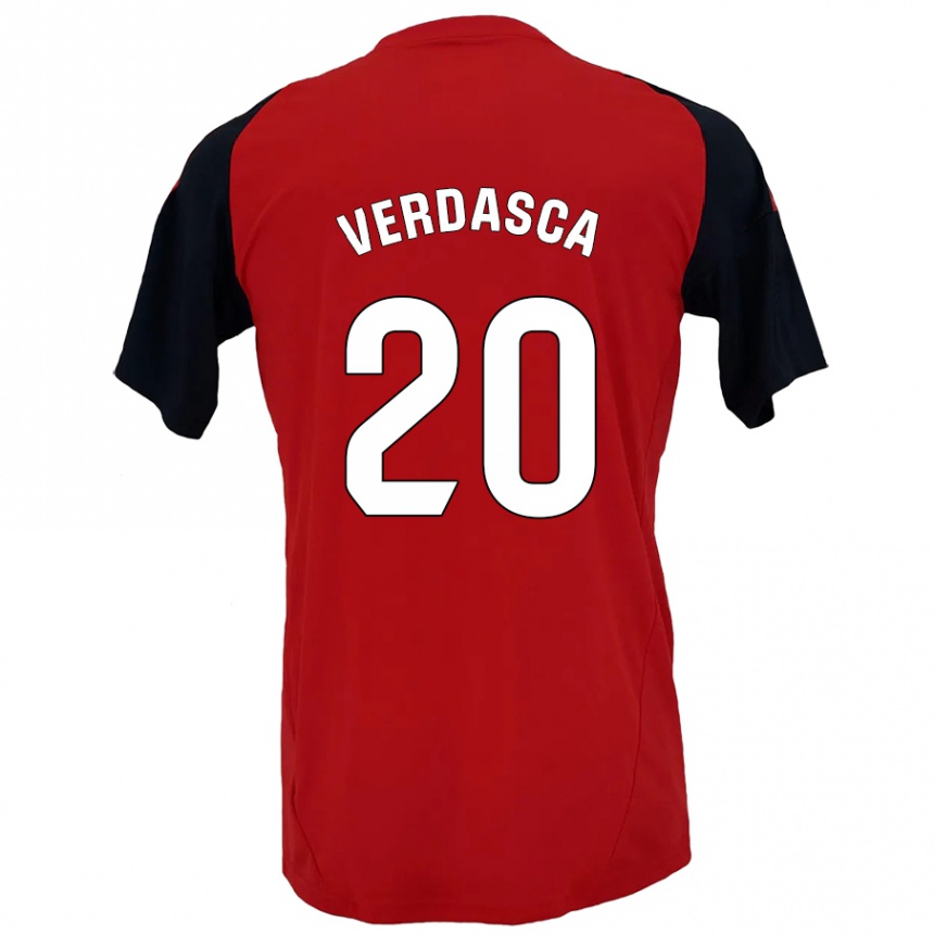 Niño Fútbol Camiseta Diogo Verdasca #20 Rojo Negro 1ª Equipación 2024/25 México