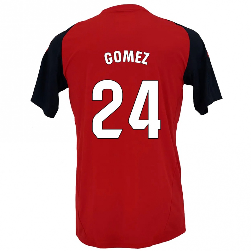 Niño Fútbol Camiseta Jonathan Gómez #24 Rojo Negro 1ª Equipación 2024/25 México