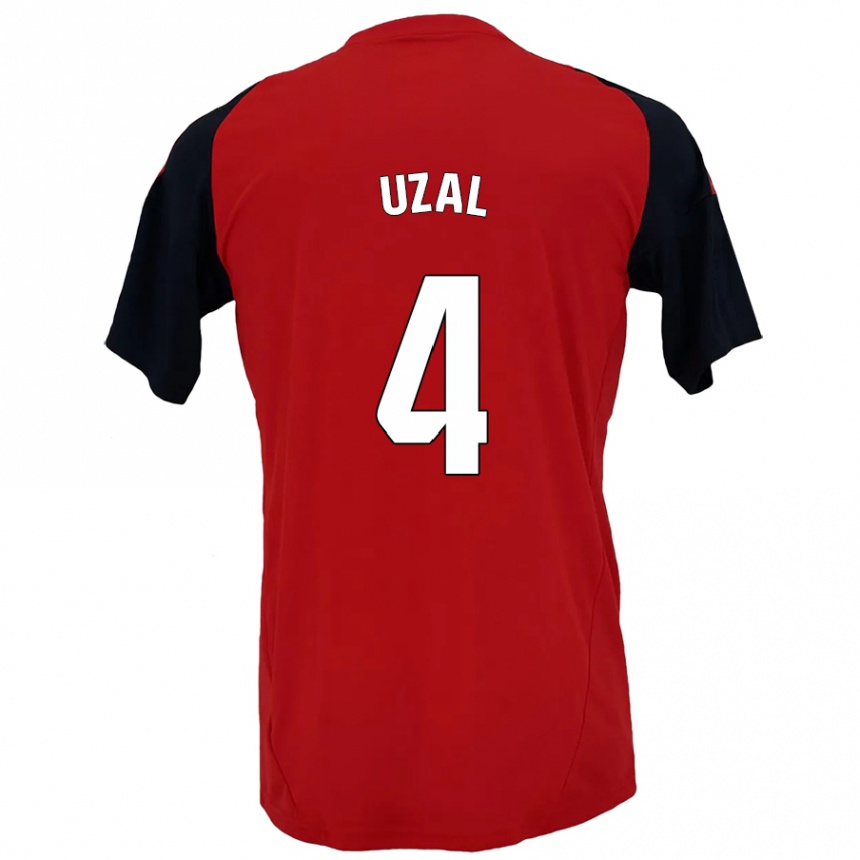 Niño Fútbol Camiseta Yeray Uzal #4 Rojo Negro 1ª Equipación 2024/25 México