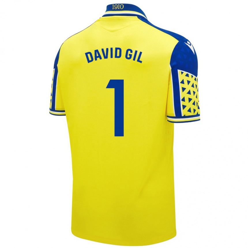 Niño Fútbol Camiseta David Gil #1 Amarillo Azul 1ª Equipación 2024/25 México