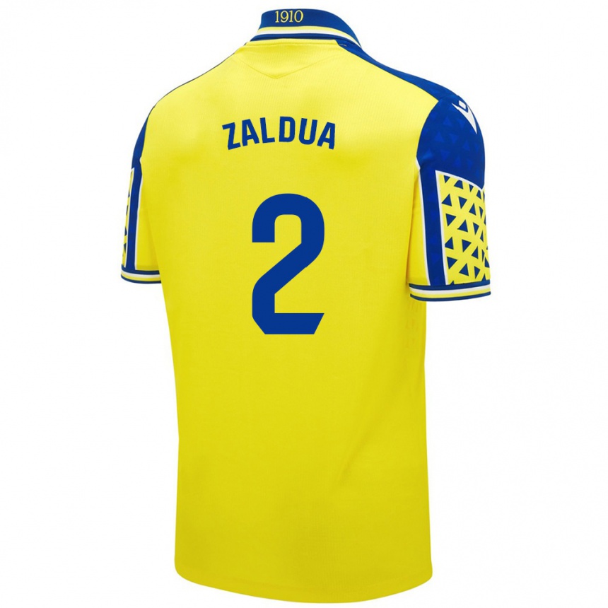 Niño Fútbol Camiseta Joseba Zaldua #2 Amarillo Azul 1ª Equipación 2024/25 México