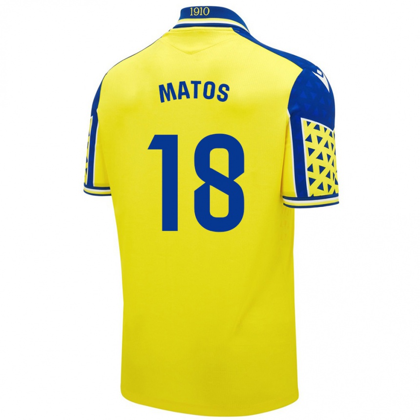 Niño Fútbol Camiseta José Matos #18 Amarillo Azul 1ª Equipación 2024/25 México