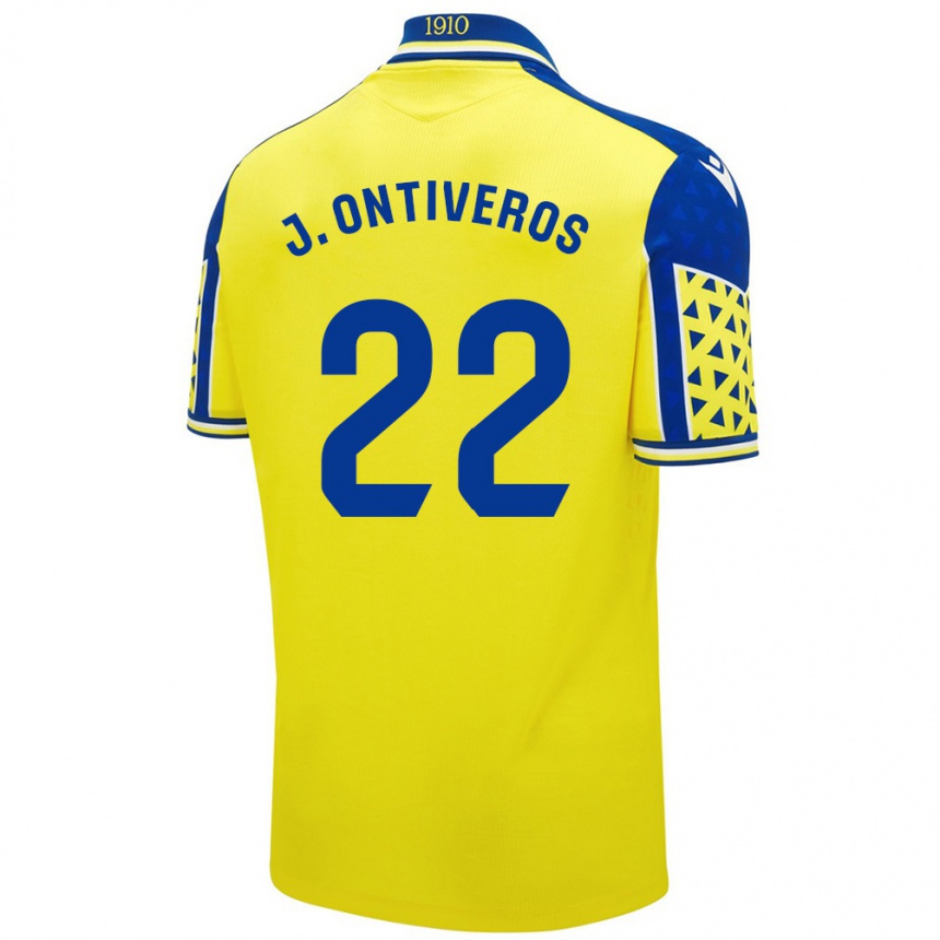 Niño Fútbol Camiseta Javi Ontiveros #22 Amarillo Azul 1ª Equipación 2024/25 México