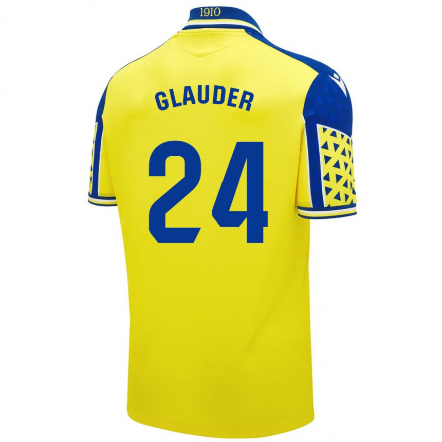 Niño Fútbol Camiseta Cristian Glauder #24 Amarillo Azul 1ª Equipación 2024/25 México